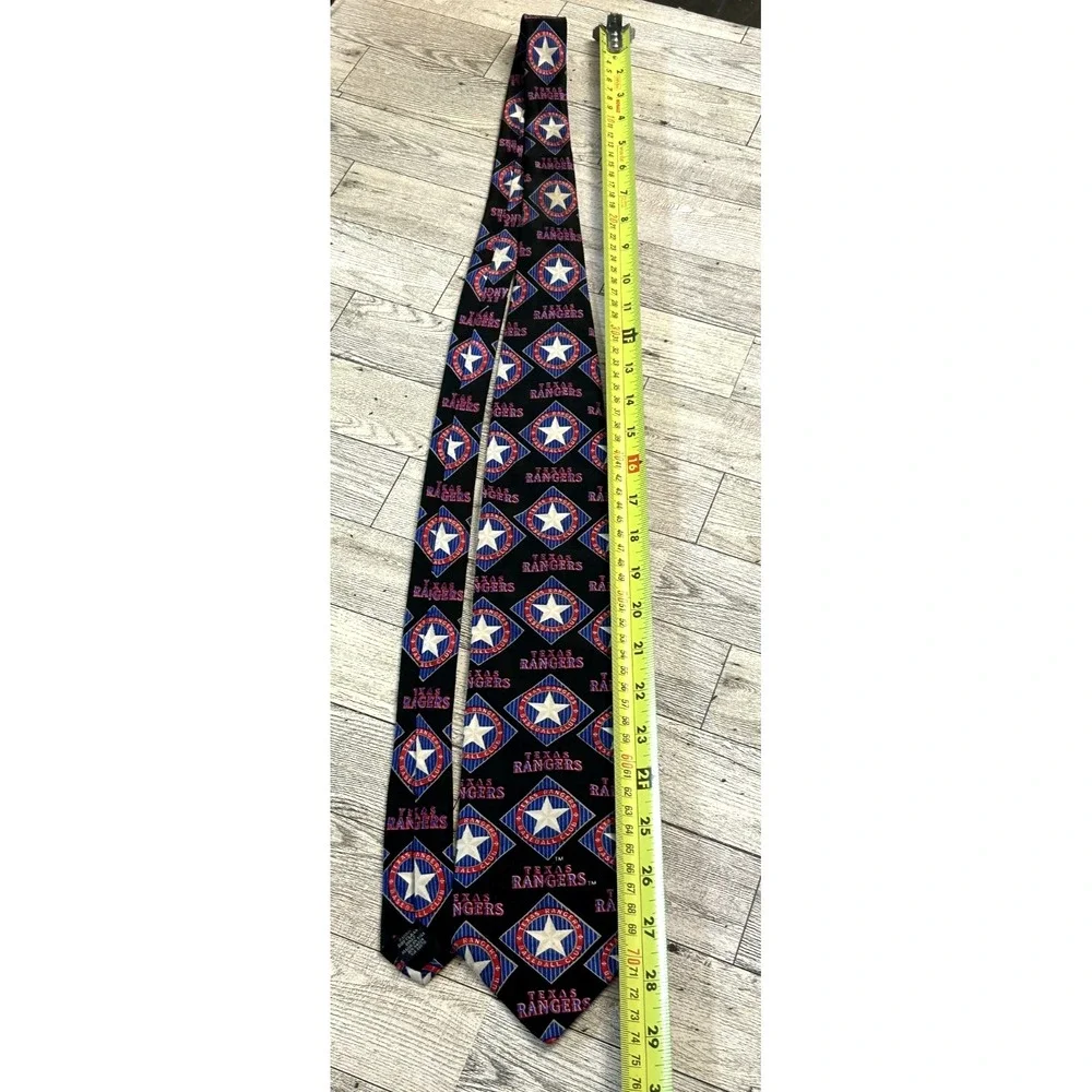 Vintage 1997 Ralph Marlin & Co. Texas Rangers‎ MLB Baseball Silk Tie Necktie EUC